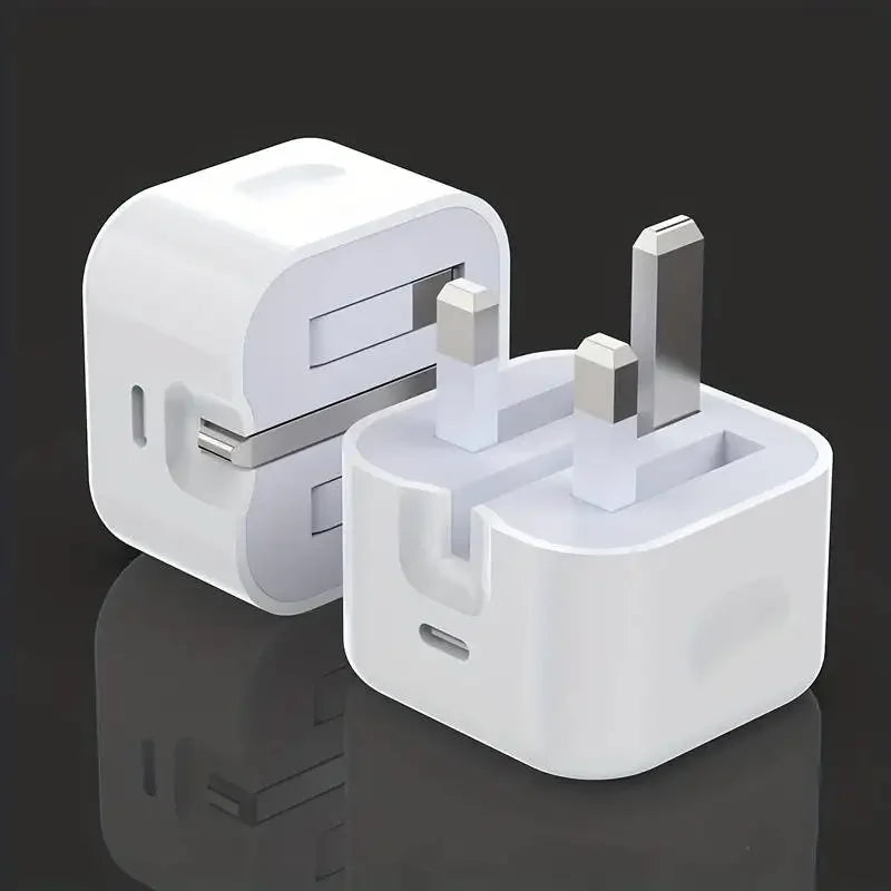 White plug adapter on a black background