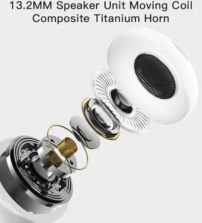 Speaker unit with moving coil and composite titanium horn on a white background