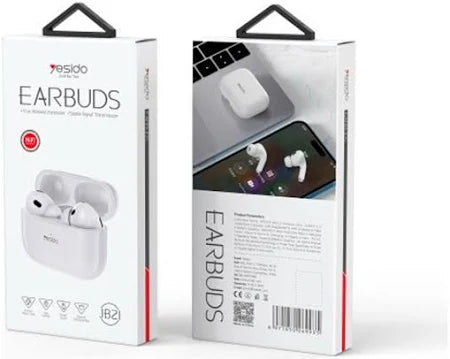 Packaging of Yesido earbuds with a smartphone display on the box.