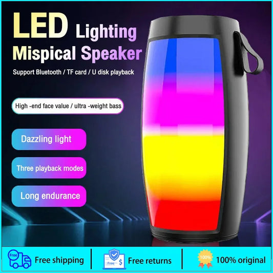 Portable Bluetooth Speaker with Deep Bass & LED Lights