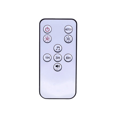 Remote control with various buttons on a white background