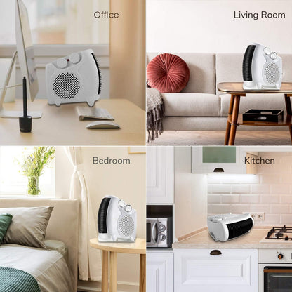Smartly UK™ Portable Electric Fan Heater — Dual Heat + Cool Air Function