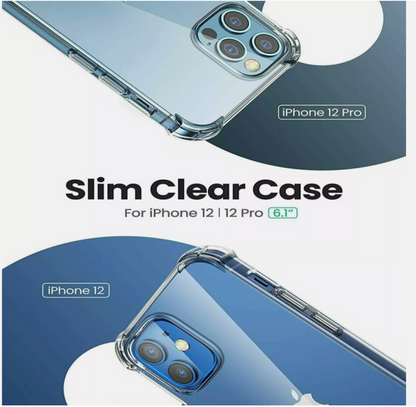 Crystal Clear Shockproof Transparent Case for iPhone 11–16 Series (Pro, Pro Max, Plus & Standard Models)